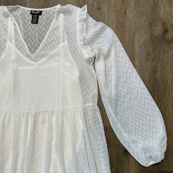 Wrangler Retro White Poet V-Neck Long Sleeve Tiered Western Dress Womens Small - Picture 5 of 7